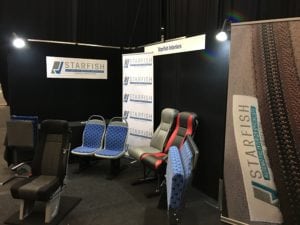 Display of Starfish Interior seats at Bus & Coach expo