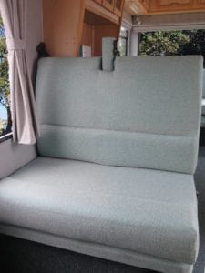 Duck egg blue dinette passenger seating