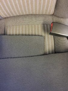 Starfish Service: Refurbishment of beige and white striped seat with choice of fabric swatches sitting on top