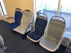 4 Star Lite City Bus Seats with different trim options, fabric and plastic