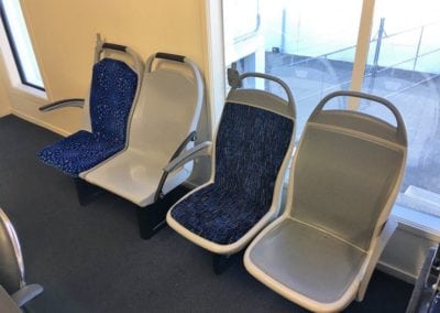 4 Star Lite City Bus Seats with different trim options, fabric and plastic