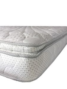 Close up of white pillow top mattress