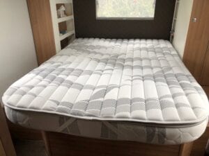 Quilted mattress in motorhome